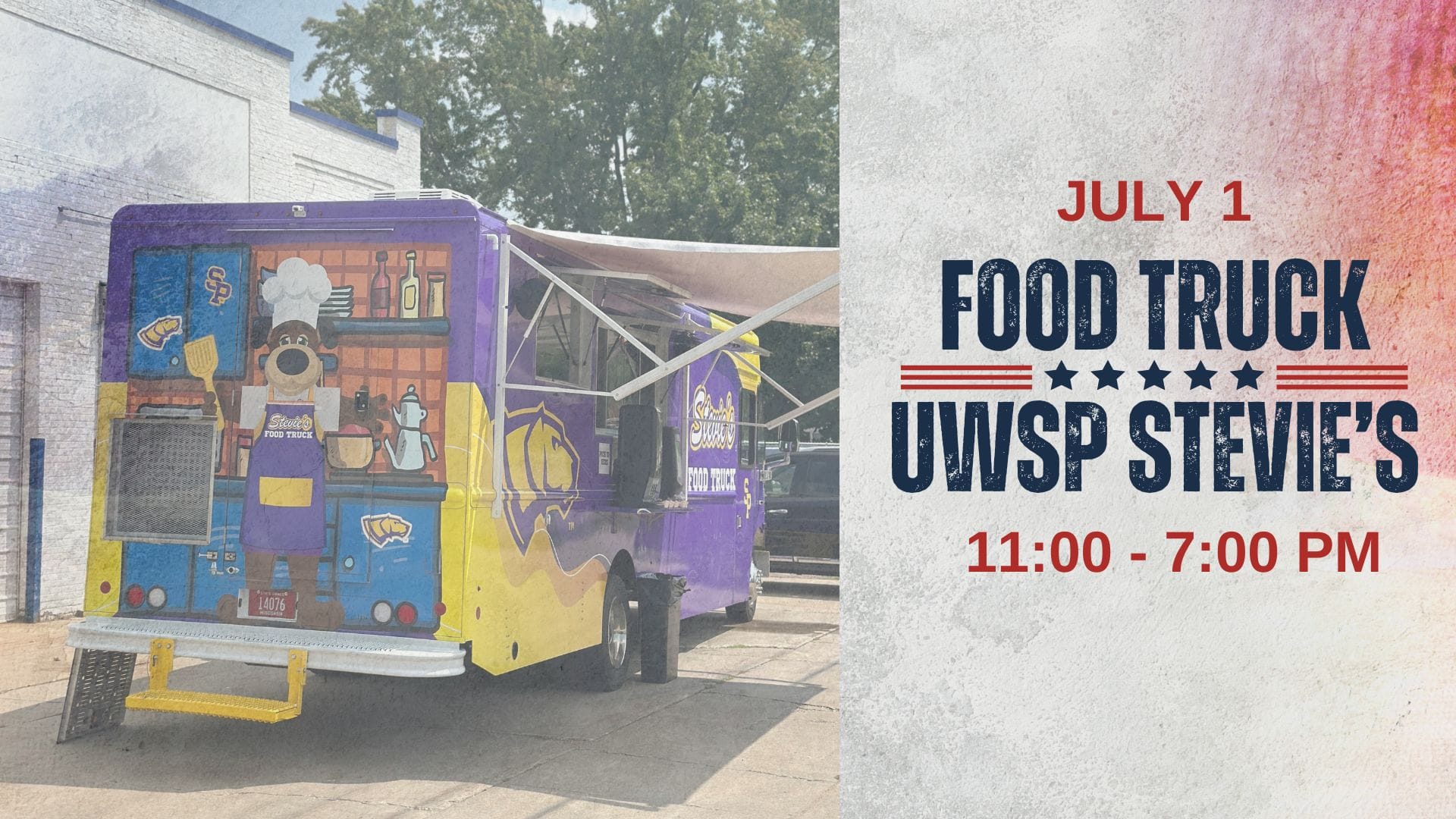 UWSP Stevie's food truck, July 1, 11 AM-7 PM