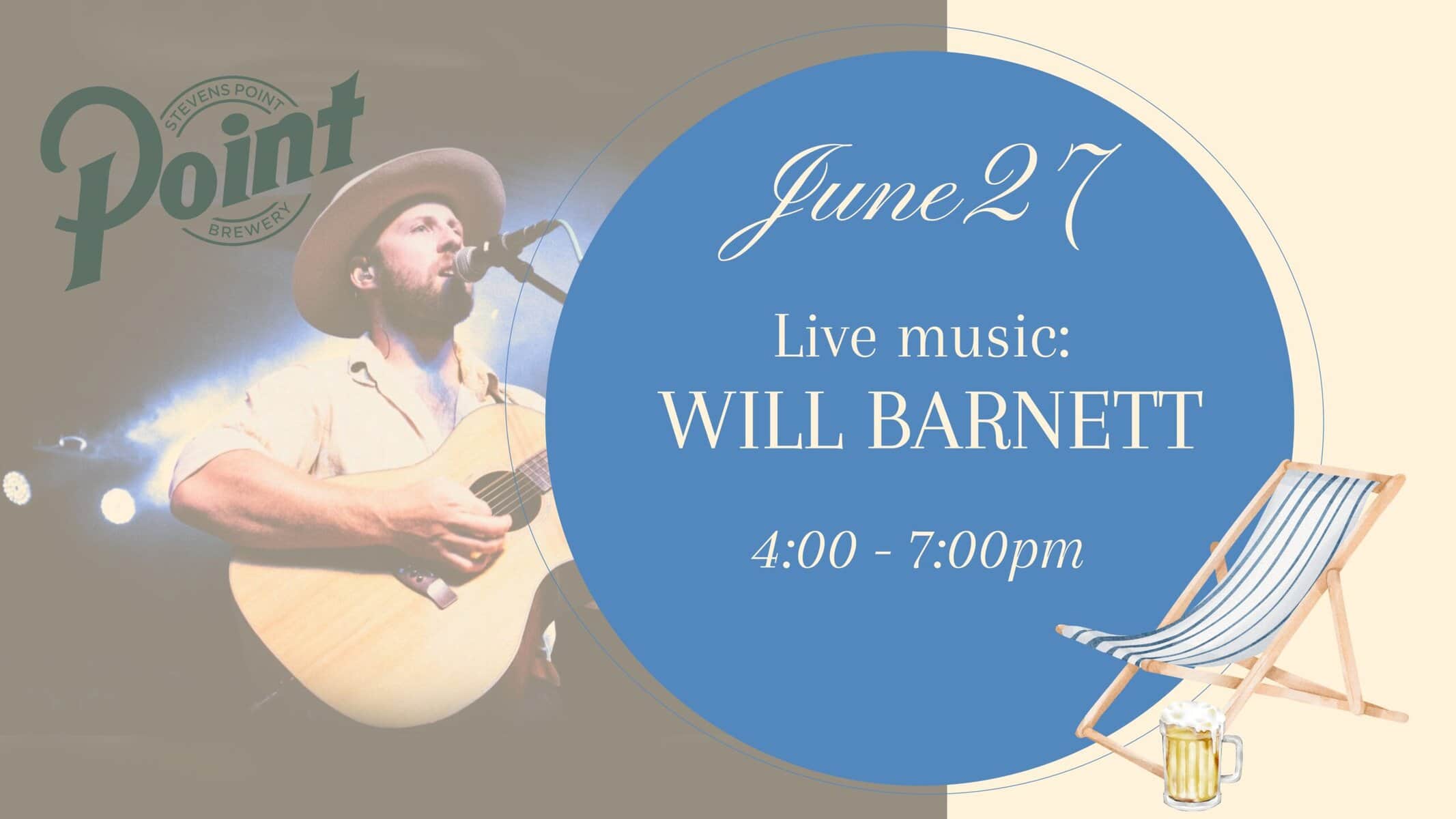 Live music event on June 27th at brewery.
