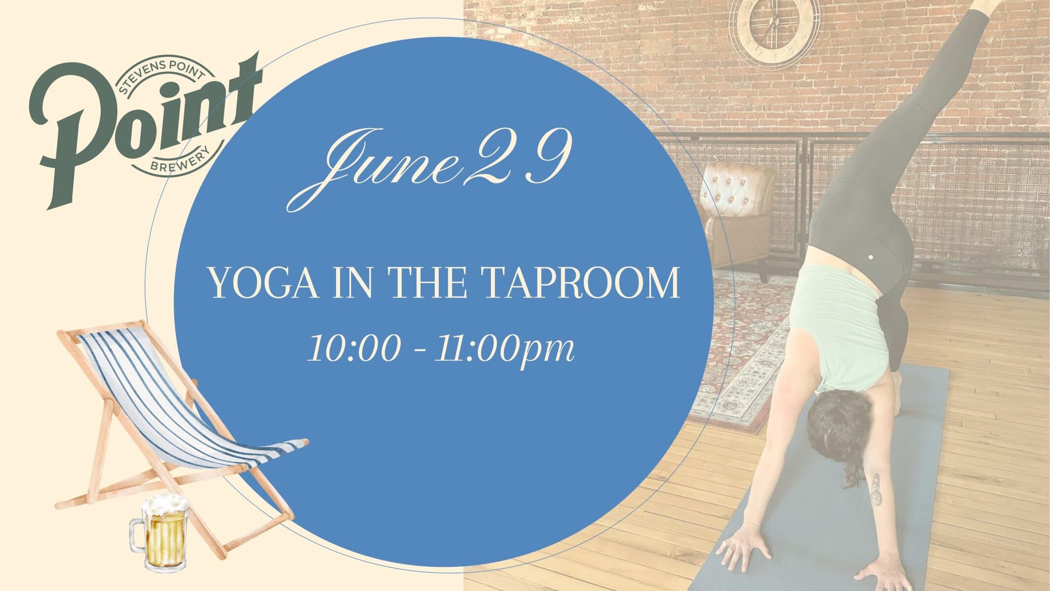 Yoga event at Stevens Point Brewery, June 29.
