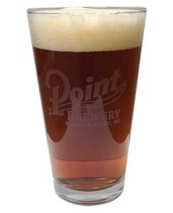White Etched Pint | Front with Point Logo