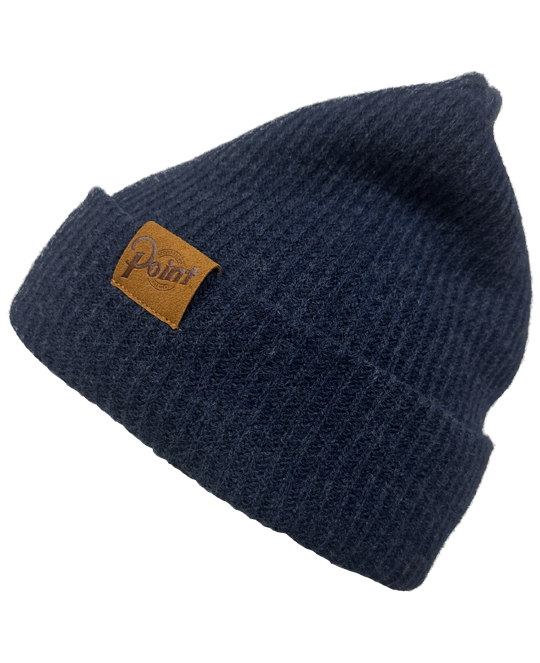 Point Navy Merino Wool Beanie Featured Product Image
