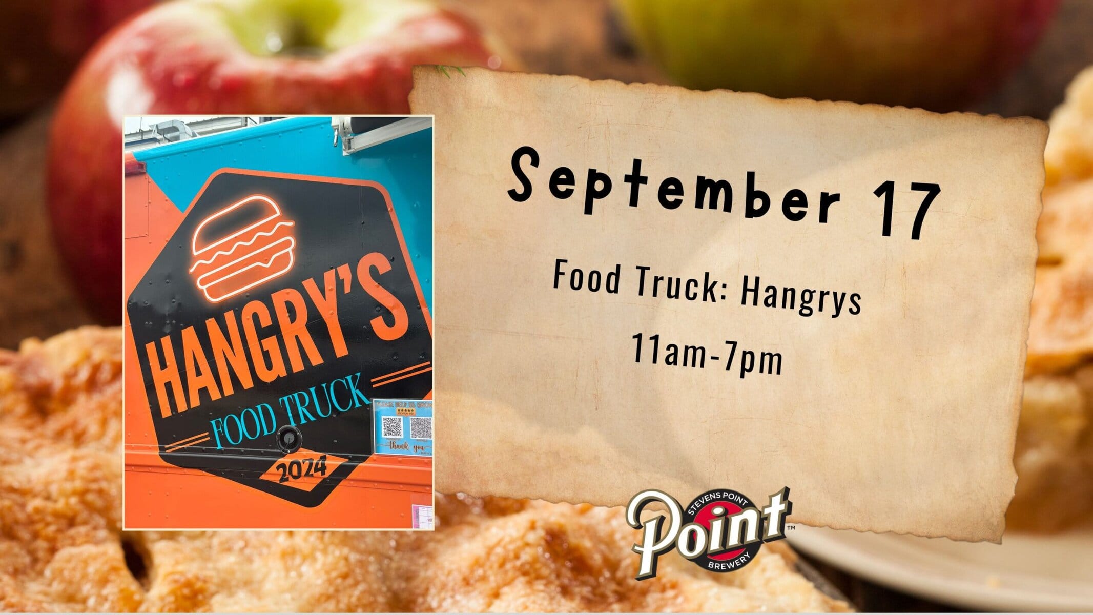 Hangry's food truck event September 17, 11am-7pm.
