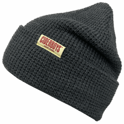 Black knit beanie with Ciderboys patch