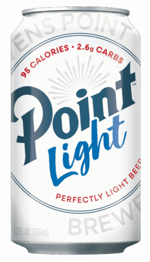 Point Light beer can, 95 calories, 2.6g carbs