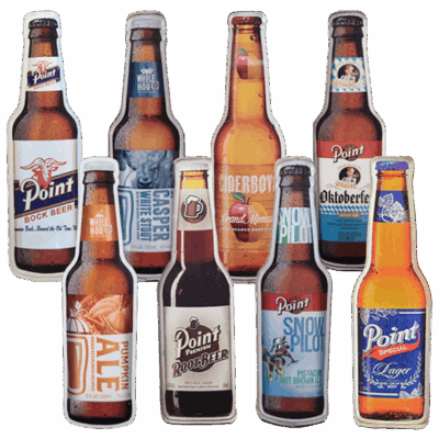 Assorted Point beer and cider bottles collection