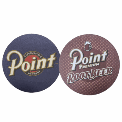 Stevens Point Brewery and Root Beer coasters