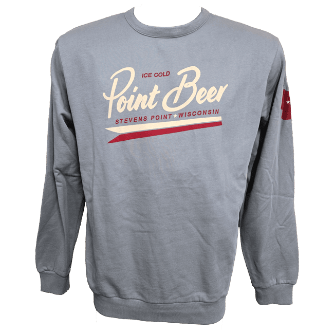 Gray Point Beer sweatshirt with print design.