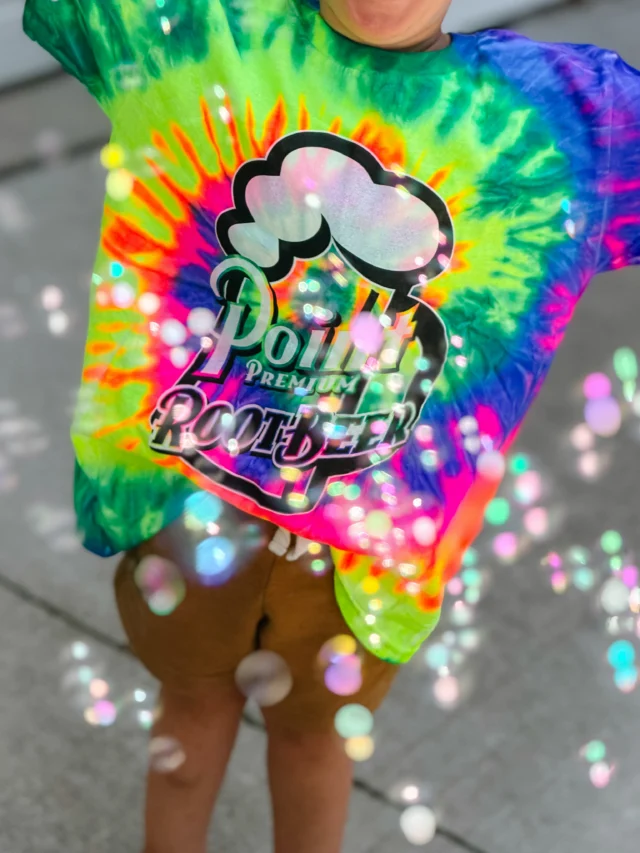 Blow the bubbles!! Youth tie dye t-shirts are in!