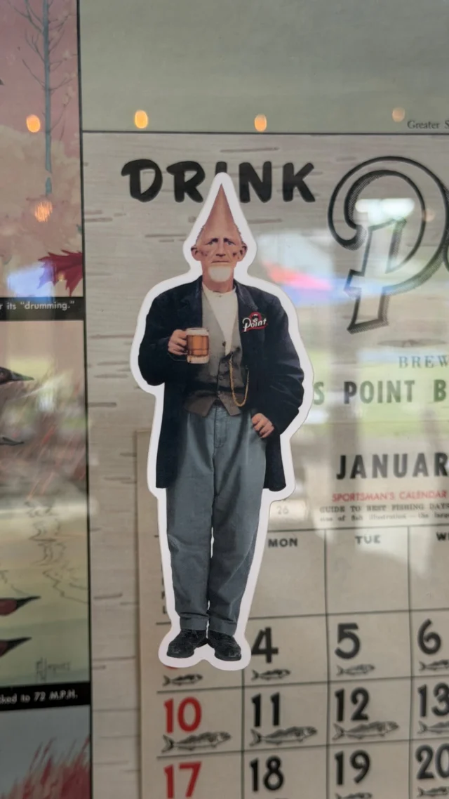 Travel with Nicholas C. point around the Brewery!
Grab a sticker of him in the gift shop before you leave!