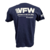 Back of navy tee with VFW Veteran of Foreign Wars Wisconsin text